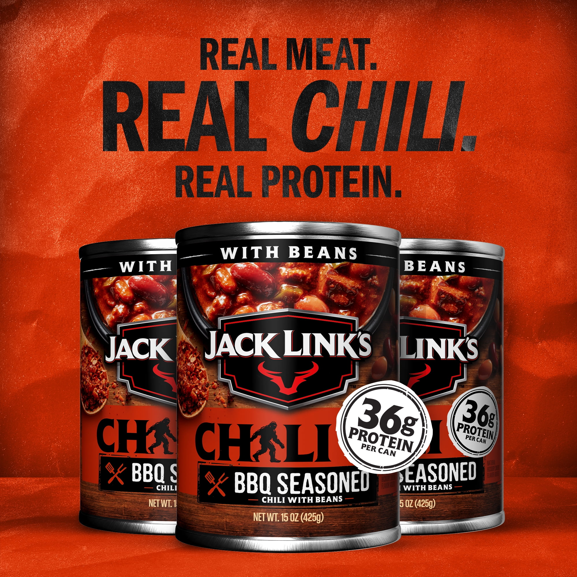 Jack Link's Chili, BBQ Flavored, 15Ounce Can, Hearty Chili Made with 100% Beef
