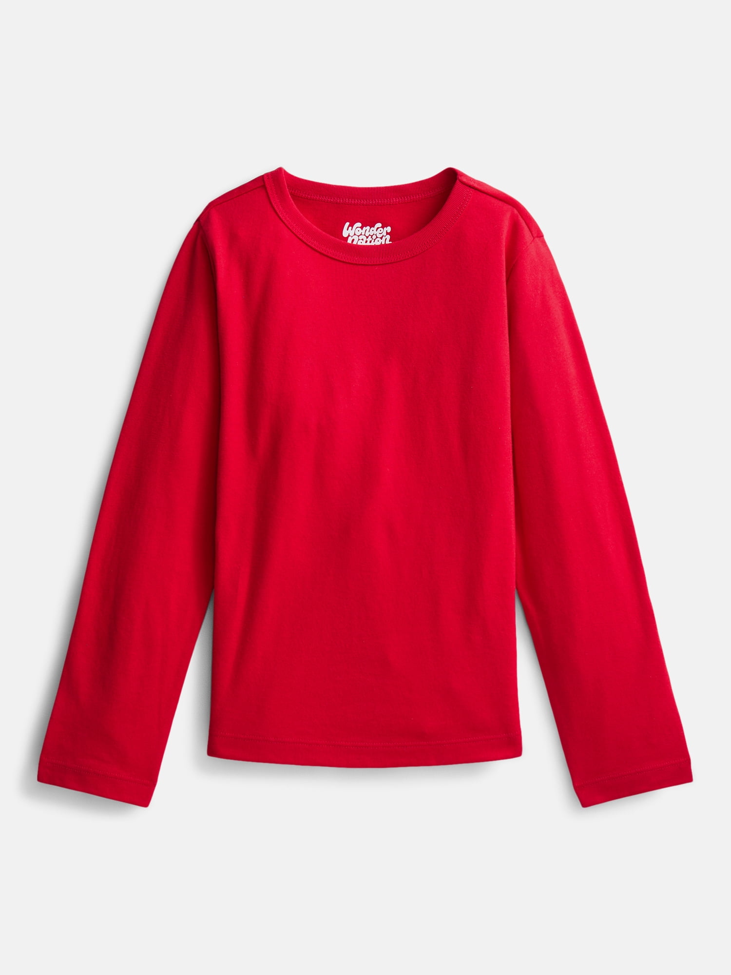 Wonder Nation Boys' Kid Tough Tee with Long Sleeves, 3 Pack, Sizes XS-XXL & Husky