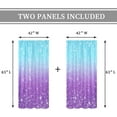 thumbnail image 4 of Girly Blue Purple Curtains 42W x 63L Inch Rod Pocket Not Glitter Colorful Teal Spot Girls Bedroom Decor Ombre Turquoise Dots Mermaid Princess Living Room Window Drapes Fabric 2 Panel, 4 of 5