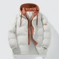 thumbnail image 2 of Breezora Oversized Hooded Patchwork Puffer Coat Women Quilted Zip Up Jacket Packable Warm Winter Outdoor Fashion XL Size White, 2 of 4