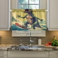 thumbnail image 5 of Coolnuti Dinosaur Surfing Valances for Windows 36 Inch Small Window Blackout Valance Curtains Rod Pocket Window Curtains Treatment for Kitchen Bathroom Cafe, 1 Panel Home Decor, 5 of 7
