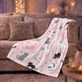 thumbnail image 6 of Pink Cat Pattern Cute Feline, Playful Pet Portrait Pattern, Warm Flannel Blanket for Living Room and Bedroom, Cat Lovers Valentine's Day Gift, Pet Lover Home Decor, 6 of 9