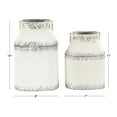 thumbnail image 3 of DecMode 11", 14"H White Metal Decorative Jars, 2-Pieces, 3 of 10