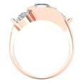 thumbnail image 4 of Three-Stone Engagement Ring for Women - 3.5ct Simulated Tanzanite in 18K Rose Gold Promise Ring, 4 of 6