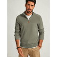thumbnail image 6 of Olaglory Men's Quarter Zip Sweater Pullover Slim Fit Casual Classic Mock Neck Long Sleeve Polo Sweaters for Men, Army Green, 6 of 9
