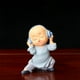 thumbnail image 4 of Figura de Resina de Monje Zen Marrón, Adorno Pequeño de Escritorio | Bonita Decoración de Mesa En Miniatura | Decoración para La Mesa de Té En Casa o En La Oficina | Alivio Del Estrés | Regalo de Ate, 4 of 6