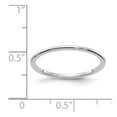 thumbnail image 4 of 14K White Gold Ring Band 1.2mm Half Round Stackable, 4 of 4