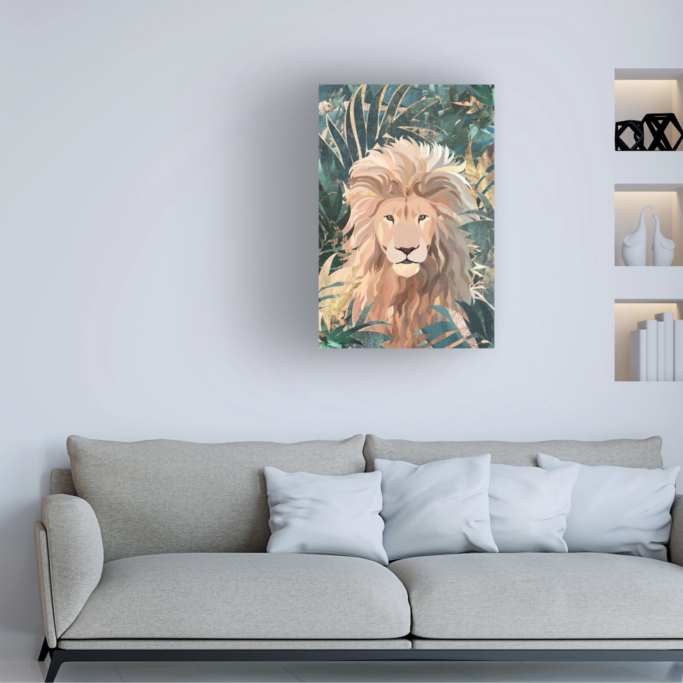 Trademark Fine Art Sarah Manovski  Lion Jungle 2 Canvas Wall Art