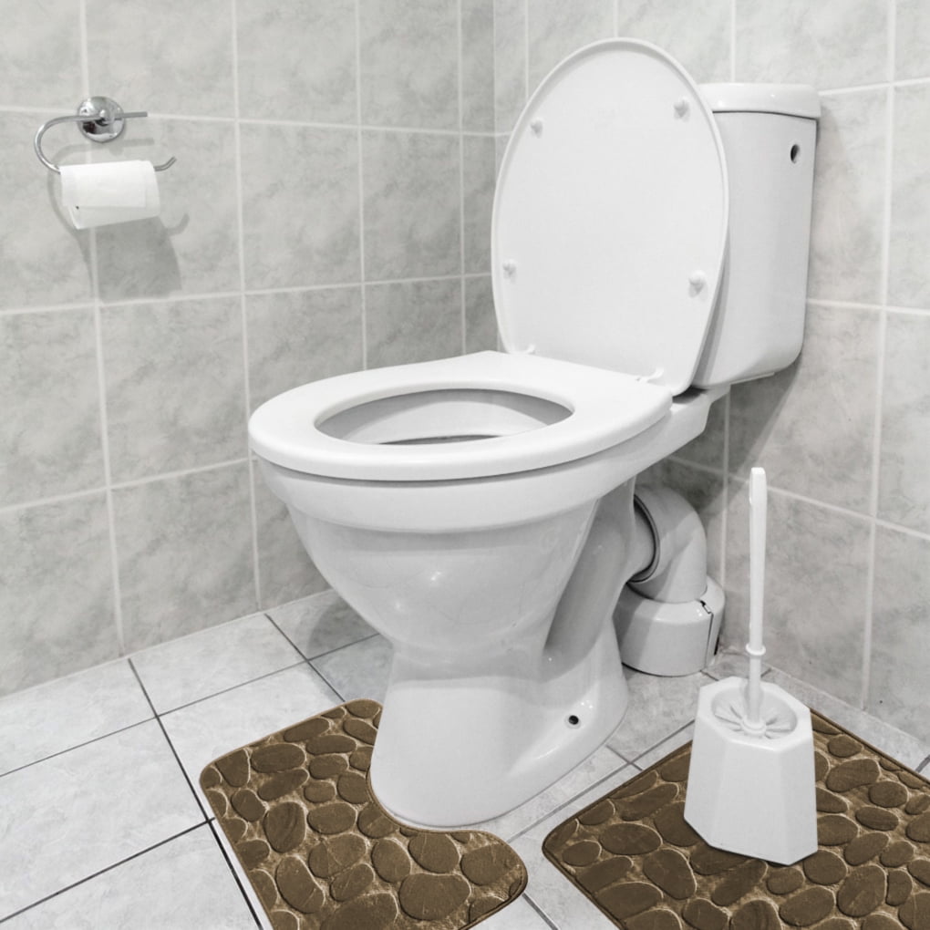 Details about   Bathroom Rug U-Shaped Toilet Mat Microfiber Non Slip Machine Washable 2 Pack 