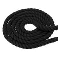 thumbnail image 1 of Uxcell Natural Twisted Cotton Rope 3 Strand Thick Cotton Rope Tug 0.98" x 98.43ft Black, 1 of 7