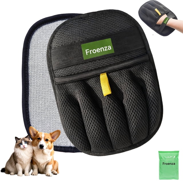 Guante removedor de pelo de mascotas Froenza, esponja engrosada de 10 mm, electrostático