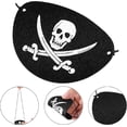 thumbnail image 3 of 24 Uds. Parches de ojo de pirata negro, máscara de ojo de capitán caribeño con calavera de un ojo para fiesta de Halloween, regalos de Navidad y fiesta para niños JM, 3 of 5