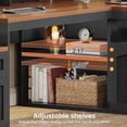 thumbnail image 6 of 59" Farmhouse L Shaped Computer Desk with 2 Drawers and Storage Cabinet, Wood Corner Office Desk for Home Office, 6 of 7