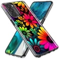 thumbnail image 2 of MUNDAZE LG Stylo 6 Shockproof Clear Hybrid Protective Phone Case Neon Rainbow Glow Colorful Abstract Flowers Floral Cover, 2 of 6
