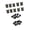 Black, variant on Stylish Motorcycle Fairing Bolts, Durable Aluminum Alloy, M5 Size, Direct Replacement, 10 Pack