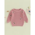 thumbnail image 2 of Wassery Baby Girls Boys Autumn Sweater Long Sleeve Crew Neck Bee Jacquard Knitted Sweater Newborn Warm Knit Pullover Sweater Infant Winter Clothes 0-24M, 2 of 8