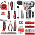 thumbnail image 4 of JENABOM Tool Set - 8V Cordless Drill Set,146 Pcs Box With Hand Drill,Home Tool Kits,Variable Speed,Home Improvement & DIY （Gray & Red）, 4 of 10