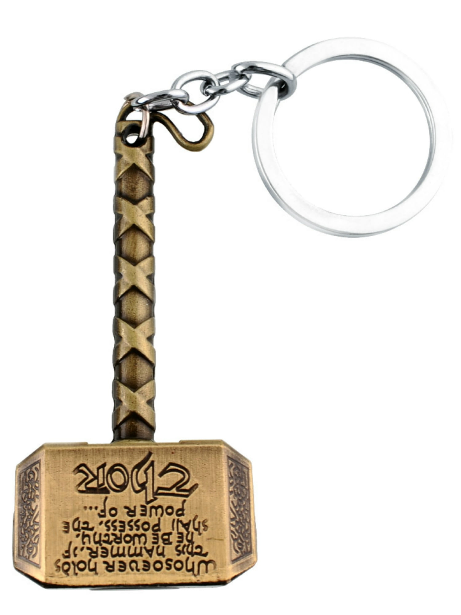 Marvel  The Avengers Thor's Hammer  Mjolnir Pewter Metal keychain colour gold 