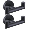 thumbnail image 1 of nipocaio 2 Pack Double Towel Hooks for Bathroom Matte Black Wall Mount Robe Hook, 1 of 5