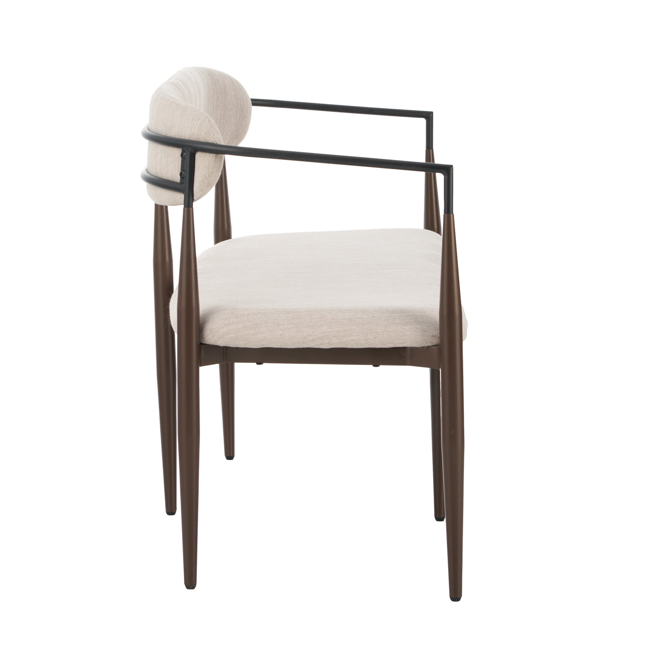 Christopher Knight Home Minimalist Fabric Upholstered Loveseat with Metal Frame, Dark Coffee