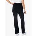 thumbnail image 3 of Woman Within Plus Size Stretch-Cotton Knit Pull-On Bootcut Side-Stripe Leggings, 3 of 6