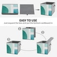 thumbnail image 4 of Set of 6 Collapsible Oxford Fabric Storage Cubes with Handles, Foldable Closet Organizer Bins for Clothes, Toys, Shelves, Home & Kitchen Blue Green Abstract, 4 of 7