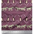 thumbnail image 1 of Soimoi Purple Cotton Voile Fabric Penguin & Stripe Animal Printed Fabric 1 Yard 56 Inch Wide, 1 of 1