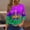 Purple, variant on LNZGNM Mardi Gras Womens Shirts Mask Printed 3/4 Length Sleeve Tops Fashion Funny Crew Neck Shirt 2026 Spring Carnival Outfit for Rave Wear, Purple, L