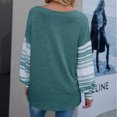 thumbnail image 2 of Nuevo jersey suéter primavera y otoño cuello redondo manga larga contraste Color manga larga moda camiseta mujer Pompotops FGAJ8522, 2 of 5