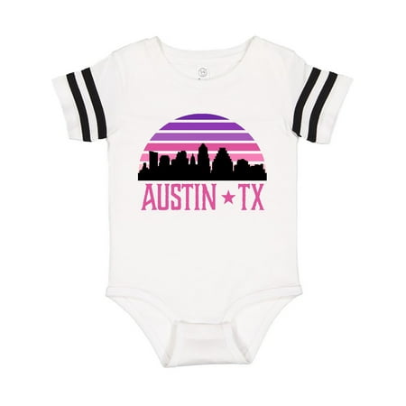

Inktastic Austin Texas Retro Sunset Skyline Gift Baby Girl Bodysuit