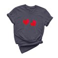 thumbnail image 4 of Diufon Hauts de la Saint-Valentin pour Femmes Décontracté Manches Courtes Col Rond Pull Chemise Imprimé Graphique Mignon Tendance, 4 of 5