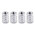 thumbnail image 2 of Walbest Silver Aluminum Car Truck Motocycle Bike Tyre American Air Valve Caps Tire Valve Cap Car Knurling Style Airtight –Set of 4pcs, 2 of 7