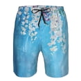 thumbnail image 3 of Balery Hanging Orchids Floral Blue Traje de Baño Estilo Hawaiano para Hombre, Shorts de Secado Rápido con Bolsillos-Small, 3 of 6