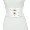 thumbnail image 4 of Weikingp Belts for Women Women Corset Belt Wide Leather Waist Belt for Daily Punk Dresses Chest Elastic Waistband Western Belts for Woman Womens Belt () White PU, 4 of 5