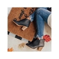 thumbnail image 4 of Gomelly Womens Boot Pointy Toe Ankle Booties Slip On Stacked Heel Bootie High Shoes Work Walking Winter Boots Black 5.5, 4 of 6