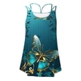 thumbnail image 5 of Cagogo Teen Girls Loose Pleated Tank Tops Under $5 Spaghetti Strap Sleeveless Floral Printed Scoop Neck Flowy Camis T-Shirts Summer Basic Trendy Basic T Shirt, 5 of 6