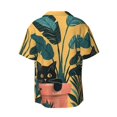 thumbnail image 5 of KLL Cat Hiding In Potted Plants Print Men's Shirt Short Sleeve Button Down Summer Cuba Beach Shirts- 4X-Large, 5 of 5