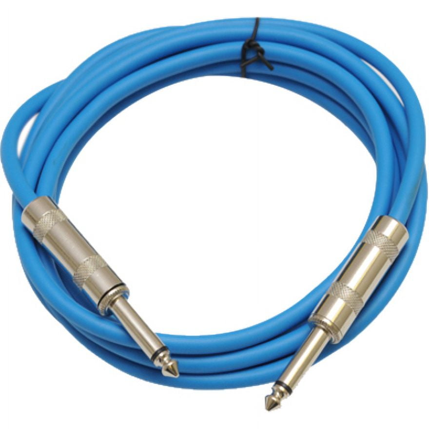 Seismic Audio  New 6 PACK Colored 1/4" TS 10' Patch Cables - Guitar - Instrument Multi-Colors - SASTSX-10BGORYP