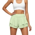 thumbnail image 1 of NINGMENG Skirts For Women Summer Solid Color Elastic High Waist Ruffled Athletic Running Mini Tennis Skirt Activewear,Green,M, 1 of 5