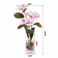 thumbnail image 4 of Enova Home Artificial Real Touch Magnolia Faux Flowers Arrangement in Glass Vase with Faux Water and River Rock for Home Office Wedding Decór (Pink), 4 of 4