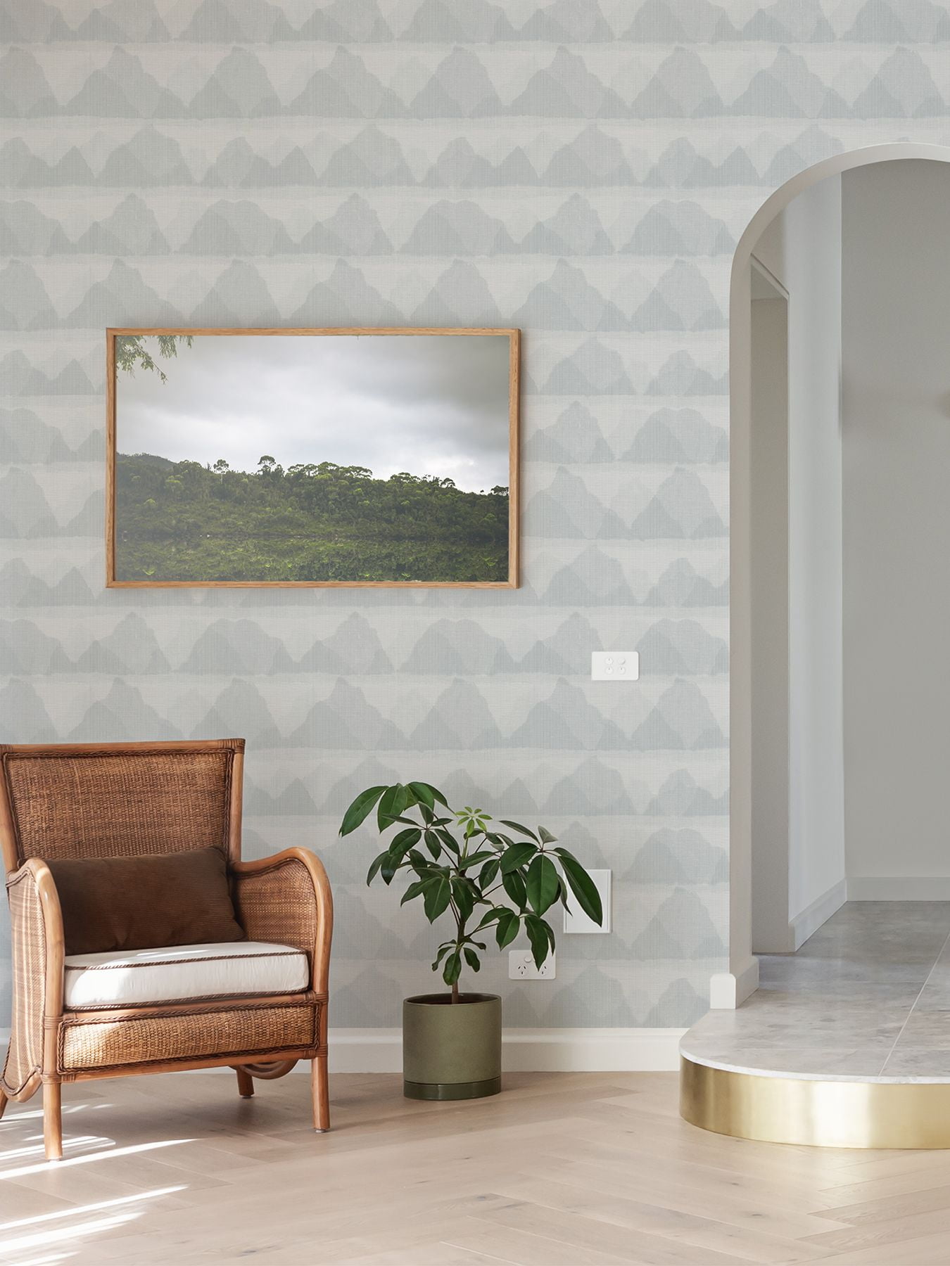 Nuwallpaper Blue Mountain Peak Peel & Stick String Wallpaper