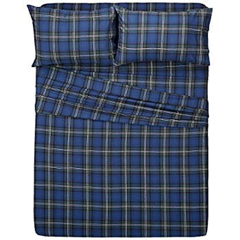 Pinzon Plaid Flannel Bed Sheet Set Blackwatch Plaid Twin
