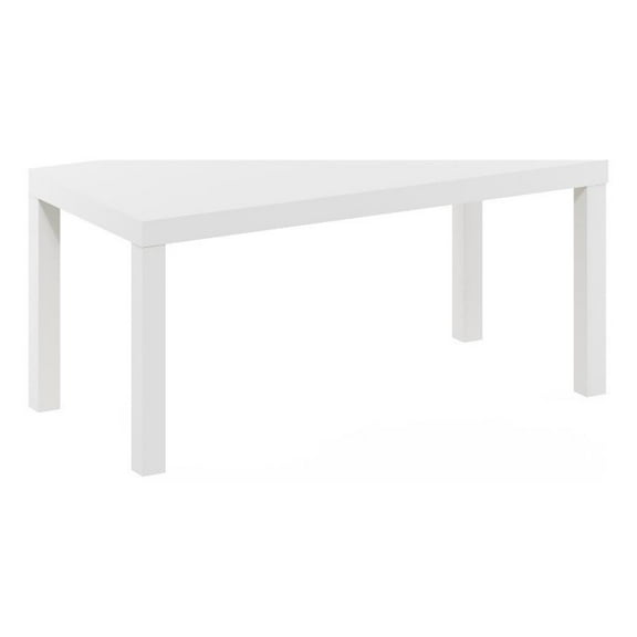 Maklaine Engineered Wood Contemporary Coffee Table for Living Room in White