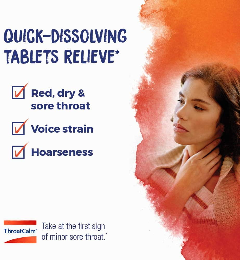 2 Pack - Throat Calm Dissolving Tablets, 60 ea