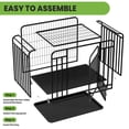 thumbnail image 6 of Heavy-Duty 38" Dog Crate, 36.4in Wide Dog Crate with Detachable Tray for Easy Cleaning, Ideal for Indoor & Car Haste, 6 of 9