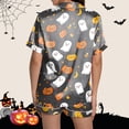 thumbnail image 5 of Halloween Silk Pajamas Women Shorts Suit Casual Set for Everyday Wear with Halloween Print 2 Piece Out Versatile Seasonal Comfort and Easy Matching Black XXL, 5 of 7