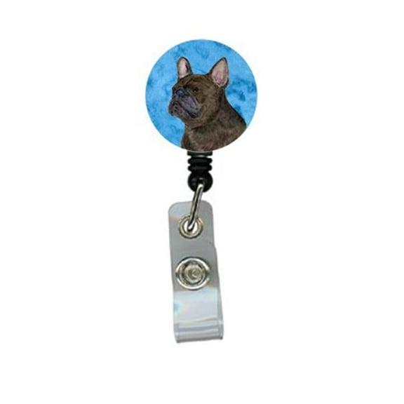 Carolines Treasures SS4795-BU-BR French Bulldog Retractable Badge Reel Or Id Holder With Clip