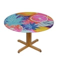 thumbnail image 3 of PIKWEEK  Tropics Fruit Pineapple Oranges Fitted Round Table Cover with Elastic Protector Table Kitchen Dinner Waterproof Oil-Proof Tablecloth White, 3 of 7