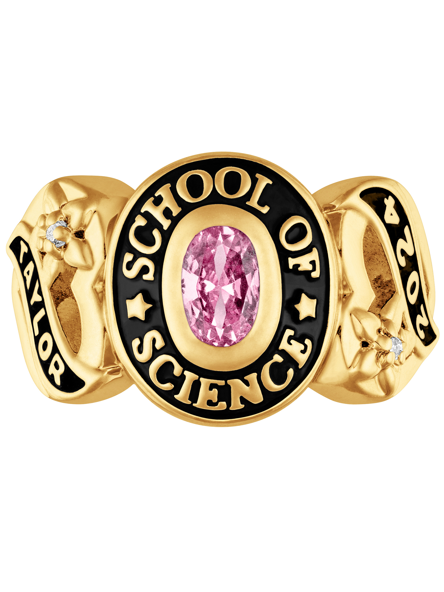Order Now for 2025 Graduation, Freestyle 10K Yellow Gold Women's Sweetheart Birthstone Class Ring, Personalized, High School or College