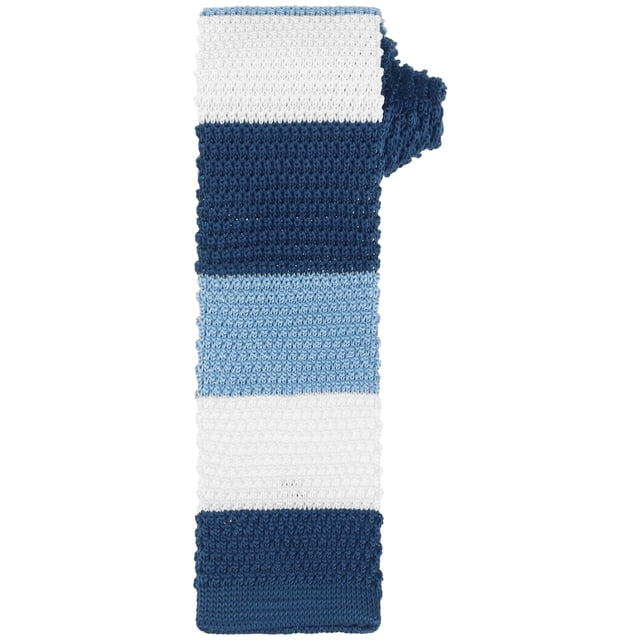 Corbatas de rayas para hombres INSPIRE CHIC para el Día del Padre, corbatas planas y delgadas de punto para negocios informales en azul oscuro, azul claro y blanco, talla única